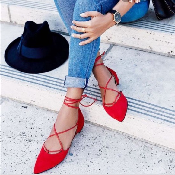 Stuart Weitzman Gillian Flat (Red) - Picture 8 of 10